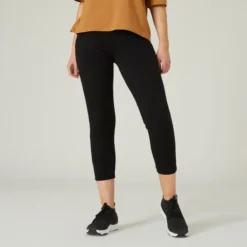 Pantalón Jogger Fitness Carrot Algodón Mujer Domyos 120 Negro