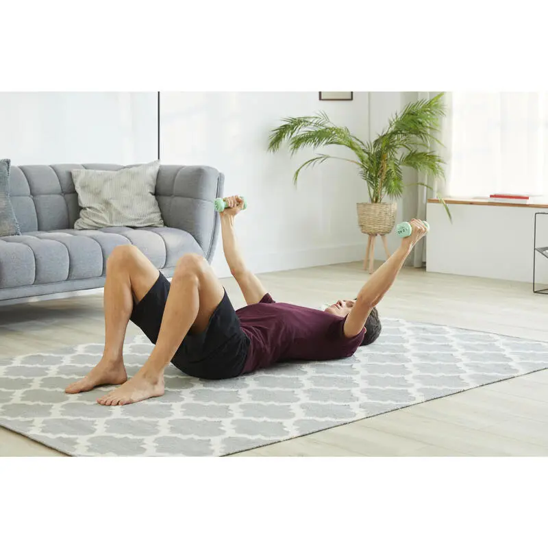 Domyos Pesas 2 X 1Kg De Vinilo Fitness Gimnasia En Casa Pilates Nyamba Verde - Imagen 3