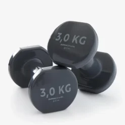 Domyos Pesas 2 X 3Kg De Vinilo Fitness Gimnasia En Casa Pilates Nyamba Gris