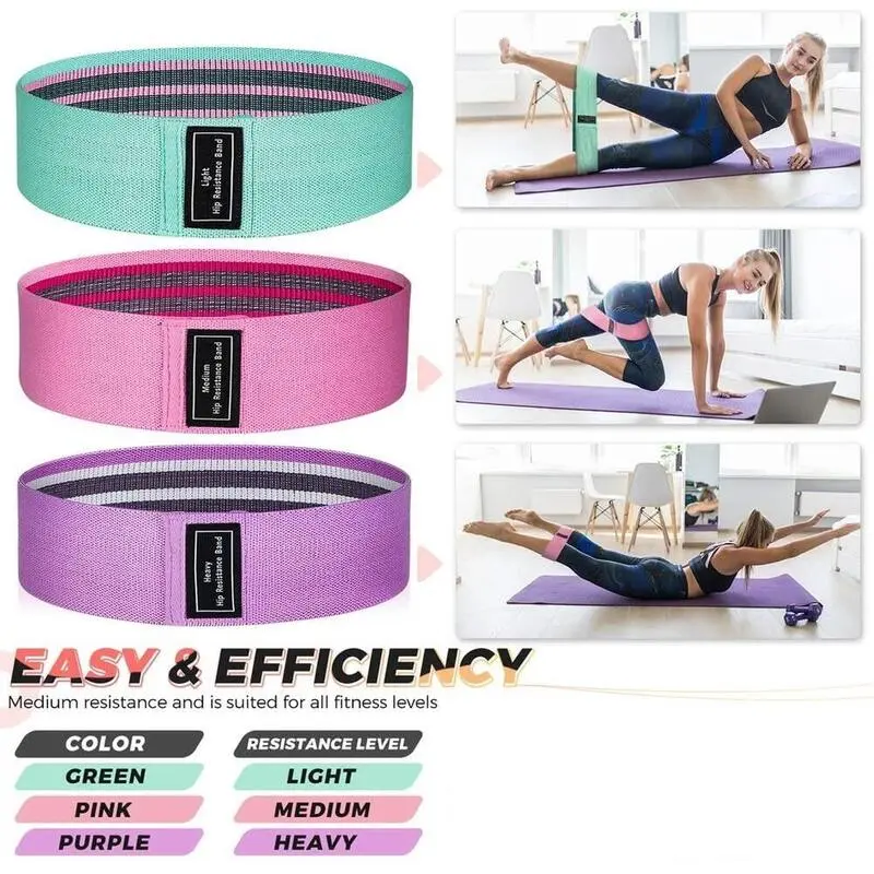 OZIO FITNESS Set 3 Power Bandas De Tela Con Resistencia Premium (15-30 KG) Gimnasia Fitness - Imagen 2