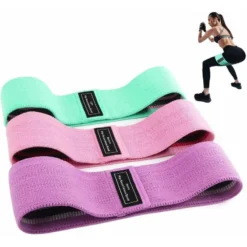 OZIO FITNESS Set 3 Power Bandas De Tela Con Resistencia Premium (15-30 KG) Gimnasia Fitness