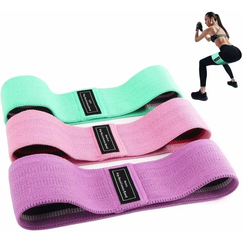 OZIO FITNESS Set 3 Power Bandas De Tela Con Resistencia Premium (15-30 KG) Gimnasia Fitness