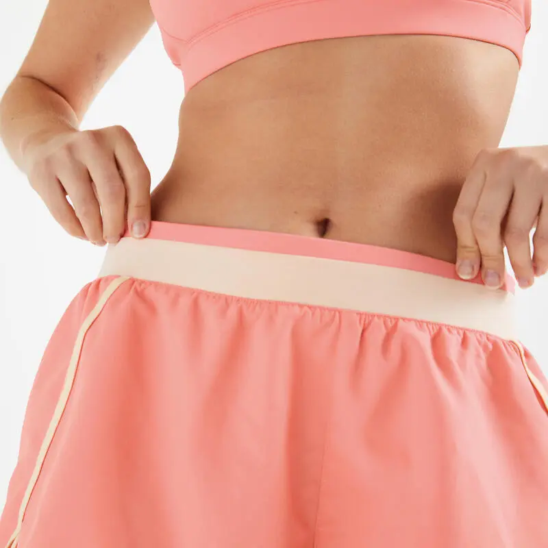 Domyos Short Pantalón Corto Fitness Amplio Mujer Rosa Pálido - Imagen 4