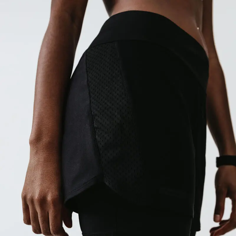 Kalenji Short Pantal贸n Corto Running Mujer Con Mallas Integradas Dry Negro - Imagen 5
