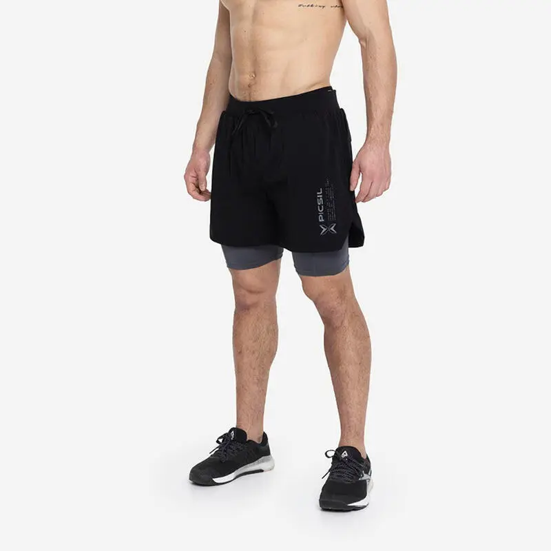 PICSIL Shorts Con Malla Compresi贸n 2 En 1 Hombre Premium 0.1 - S - Negro