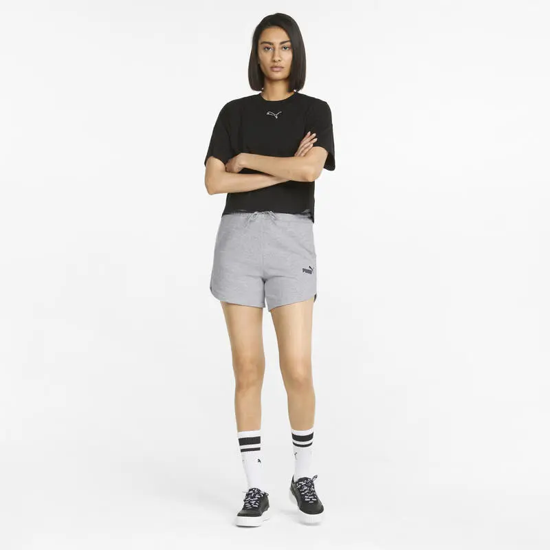 Shorts Mujer PUMA Essentials High Waist Gris - Imagen 4