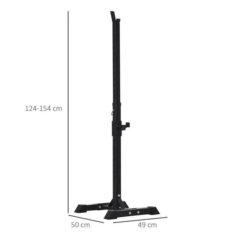Soporte Para Barras De Pesas HOMCOM De Acero 50x49x124-154 Cm Negro - Imagen 3