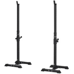 Soporte Para Barras De Pesas HOMCOM De Acero 50x49x124-154 Cm Negro
