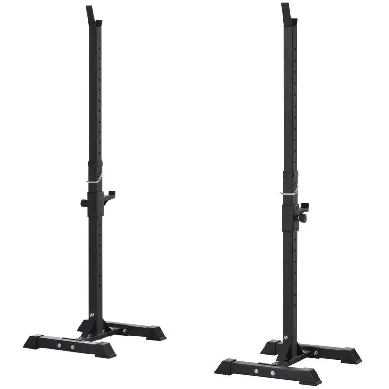 Soporte Para Barras De Pesas HOMCOM De Acero 50x49x124-154 Cm Negro