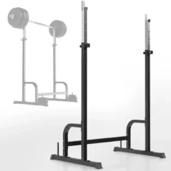 OZIO FITNESS Soporte Rack Levantamiento De Pesas Con Soporte De Discos Alta Carga Negro