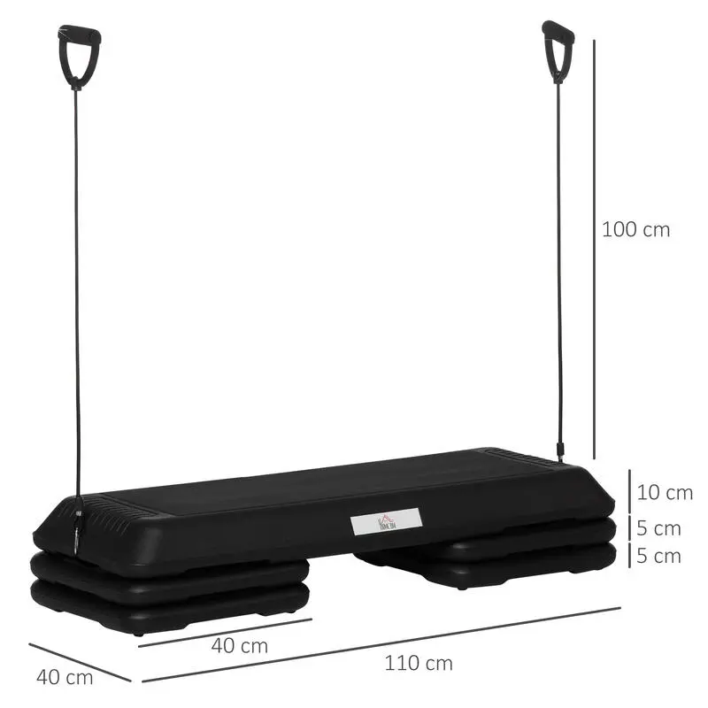 Step Para Fitness Con Altura Ajustable HOMCOM 110x40x10-20 Cm Negro - Imagen 3
