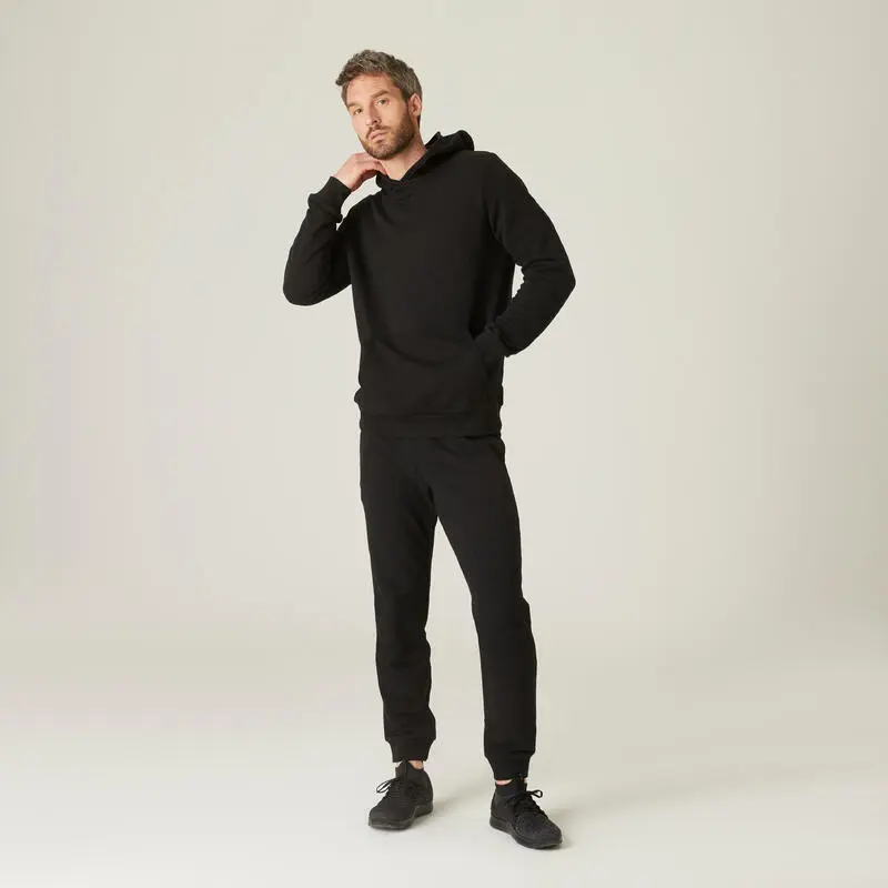 Sudadera Chaqueta Fitness Con Capucha Hombre Domyos 100 Negro - Imagen 4