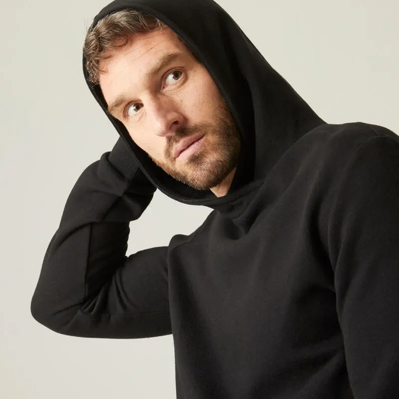 Sudadera Chaqueta Fitness Con Capucha Hombre Domyos 100 Negro - Imagen 5