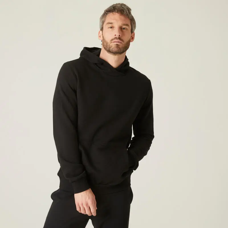 Sudadera Chaqueta Fitness Con Capucha Hombre Domyos 100 Negro