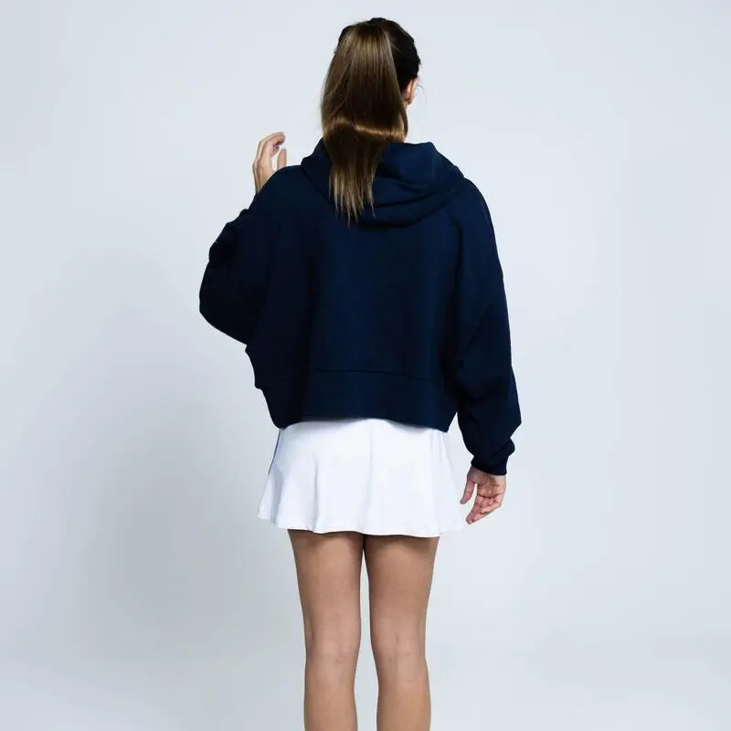 THE RUNNING REPUBLIC Sudadera De Cuello Redondo Con Capucha De Algod贸n De Mujer TRR Azul - Imagen 3