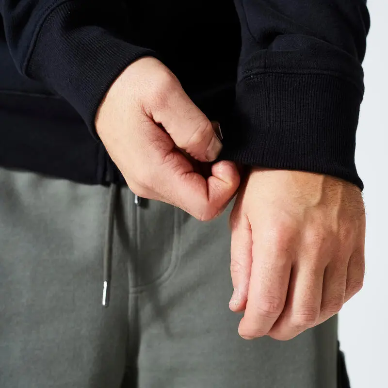 Domyos Sudadera Fitness 500 Essential Hombre Negro Cremallera Capucha - Imagen 5