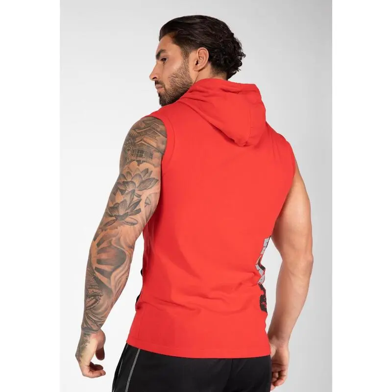 Sudadera Sin Mangas Con Capucha Poliéster Hombre GORILLA WEAR Melbourne Rojo - Imagen 2