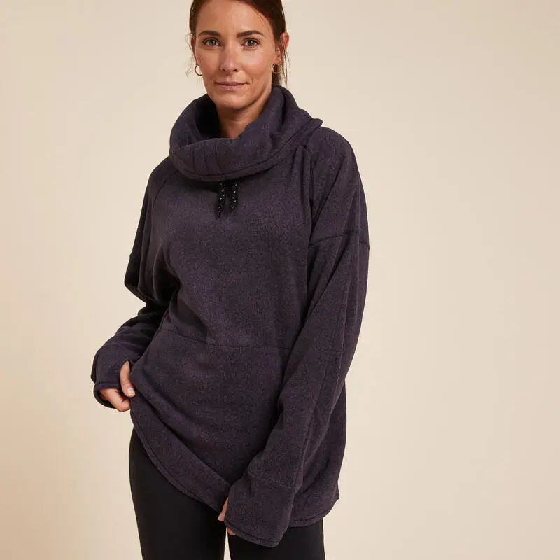 KIMJALY Sudadera Yoga Relajaci贸n Mujer Burdeos Polar - Imagen 6