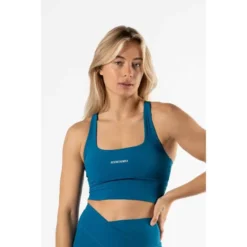 AESTHETIC WOLF Sujetador Deportivo Fitness Con Espalda Cruzada Azul Oscuro