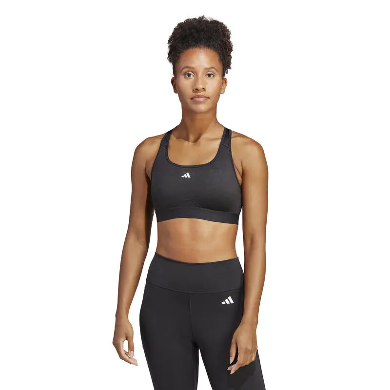 SUJETADOR HIIT DE FITNESS CARDIO ADIDAS MUJER NEGRO - Imagen 2