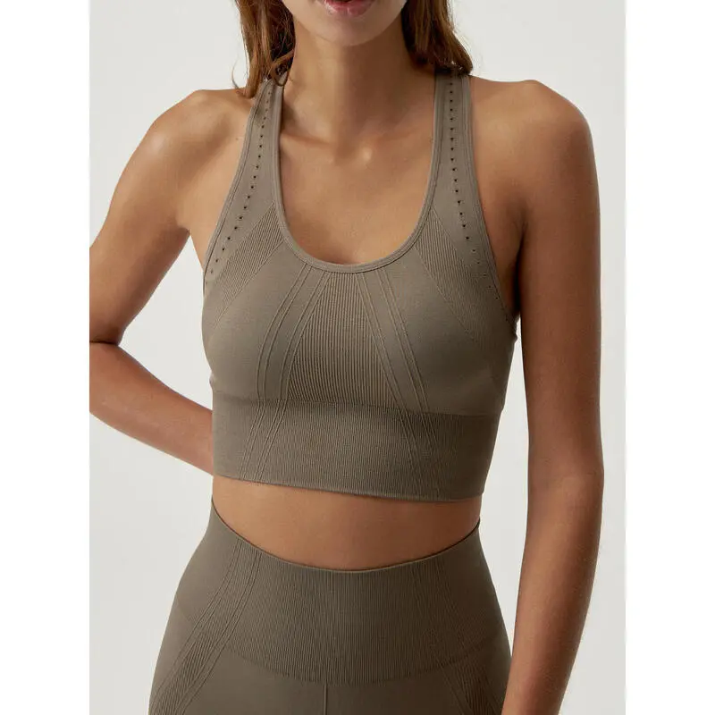 Born Living Yoga Top Deportivo De Mujer En Tejido Seamless De Sujecci贸n Media