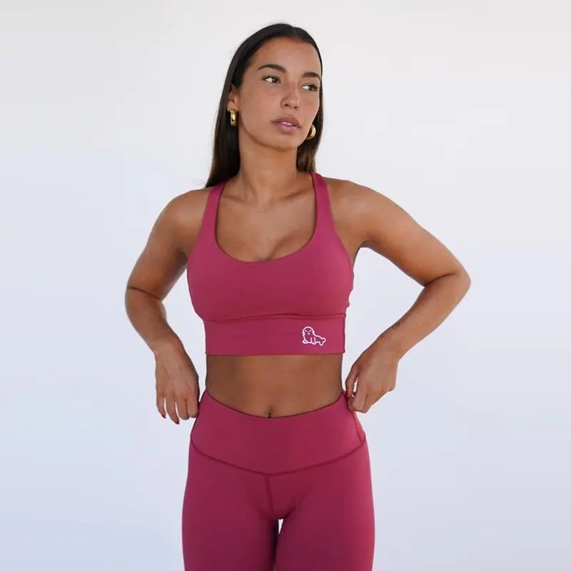 Top Deportivo Fitness Sostenible Poliéster Mujer Fitplanet Seal Rojo - Imagen 2