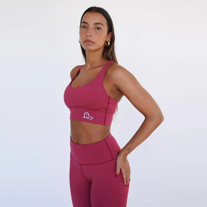 Top Deportivo Fitness Sostenible Poliéster Mujer Fitplanet Seal Rojo - Imagen 3