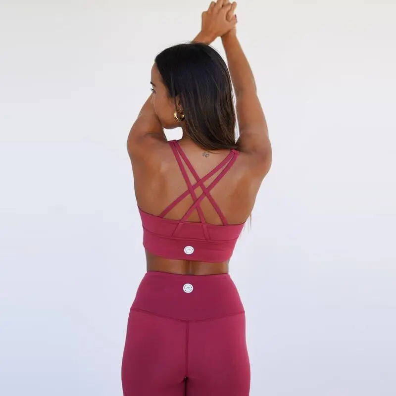 Top Deportivo Fitness Sostenible Poliéster Mujer Fitplanet Seal Rojo - Imagen 4