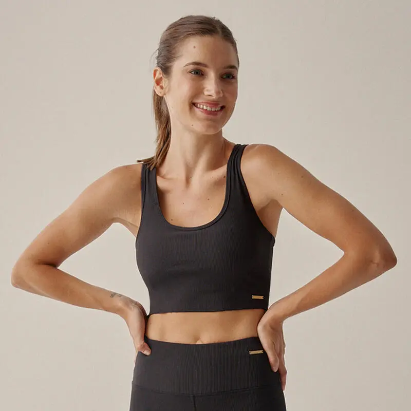 Top Deportivo Jari Sujecion Media De Mujer Black Limba - Imagen 6