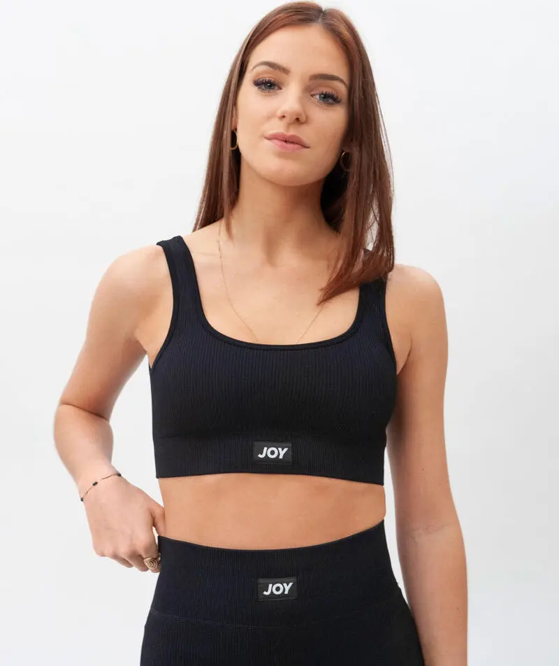 Joy Studio Top Sujetador Deportivo Acanalado Sweet Line - Negro - Imagen 2