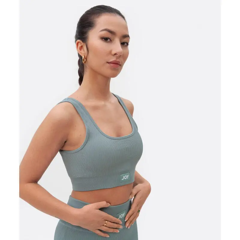 Joy Studio Top Sujetador Deportivo Acanalado Sweet Line - Verde - Imagen 2