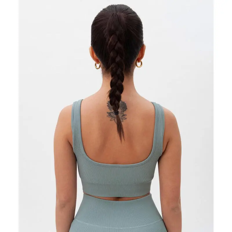 Joy Studio Top Sujetador Deportivo Acanalado Sweet Line - Verde - Imagen 5
