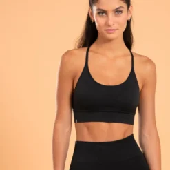 KIMJALY Top-Sujetador Yoga Premium Negro Sin Costuras